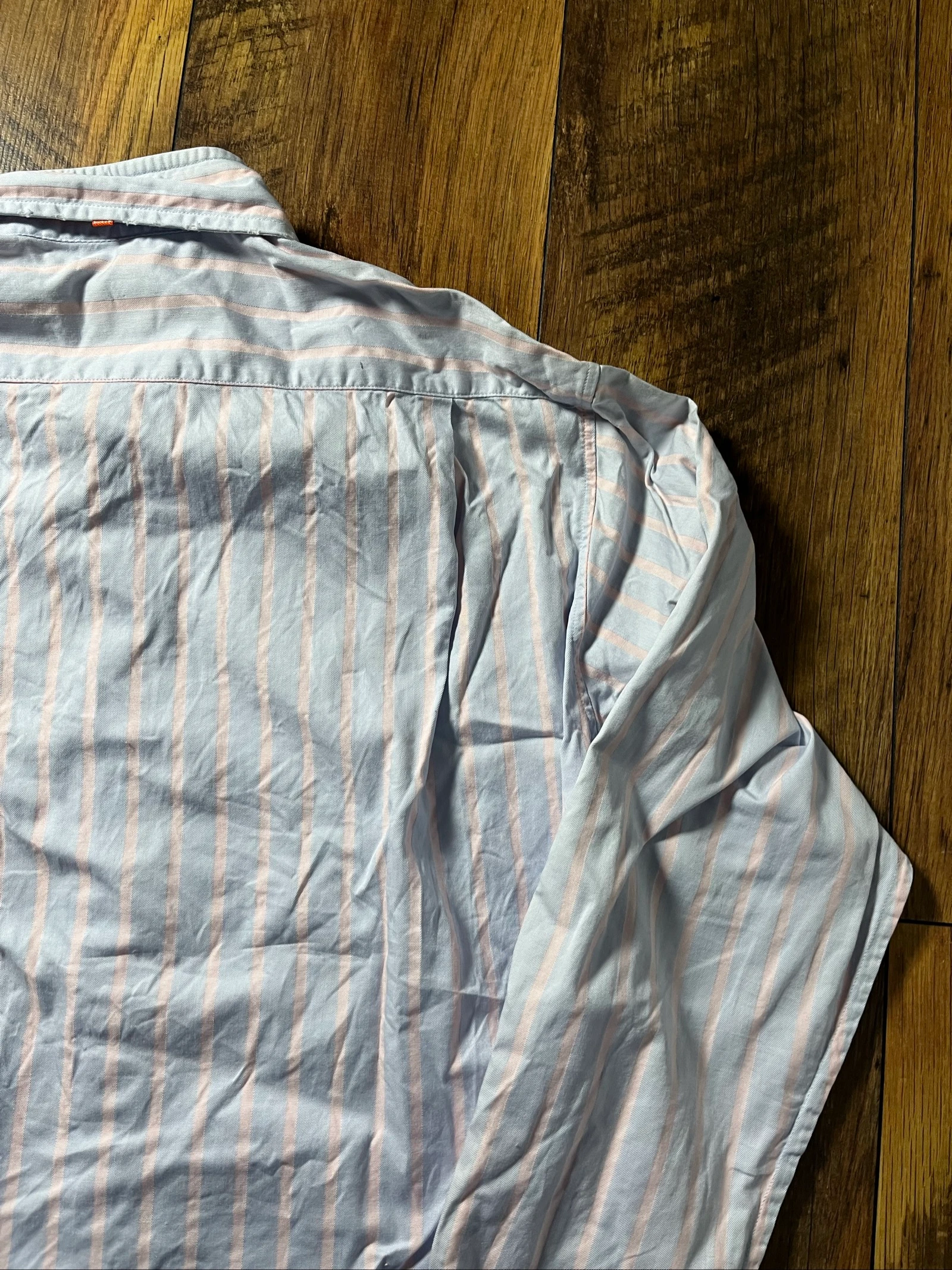Camisa de algodão fino com corte slim mangas longas - Hugo Boss - tamanho L - bom estado – photo 14